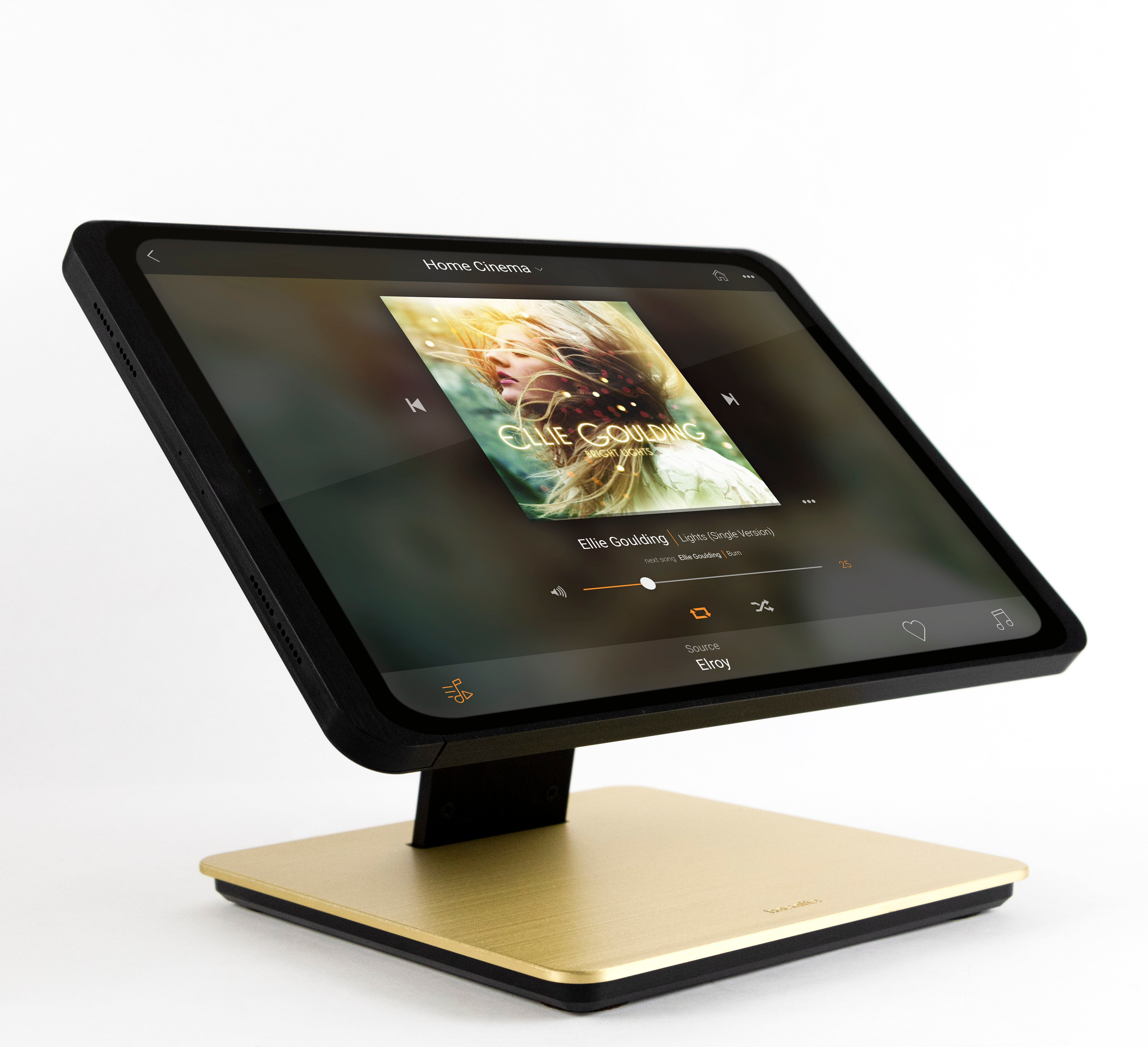 Black Sleeve_Brass Table Base + ellie music screen