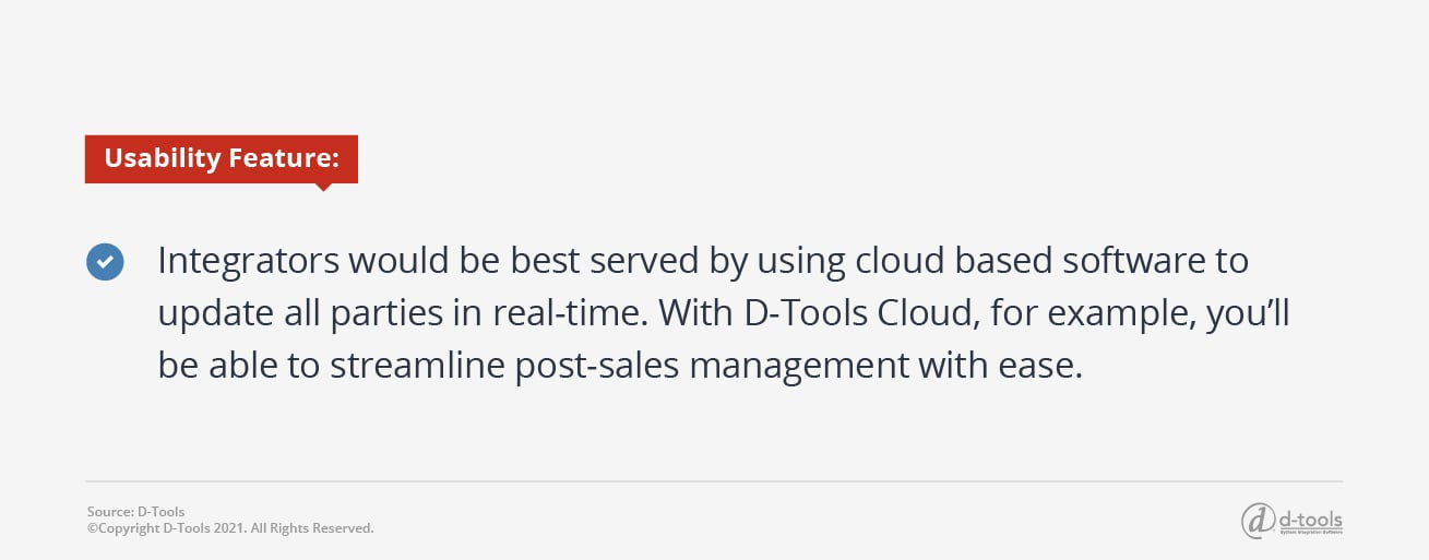 D-tools: Security Integrators -cloud software update parties in real time