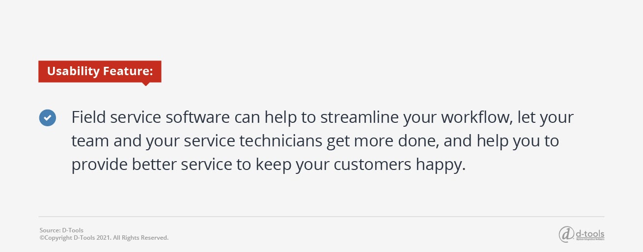 D-tools: field service productivity tips - Usability Feature 1