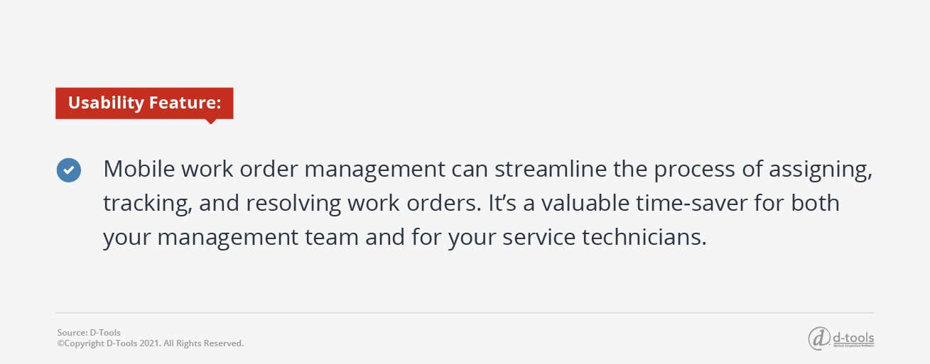 D-tools: field service productivity tips - Usability Feature 2 