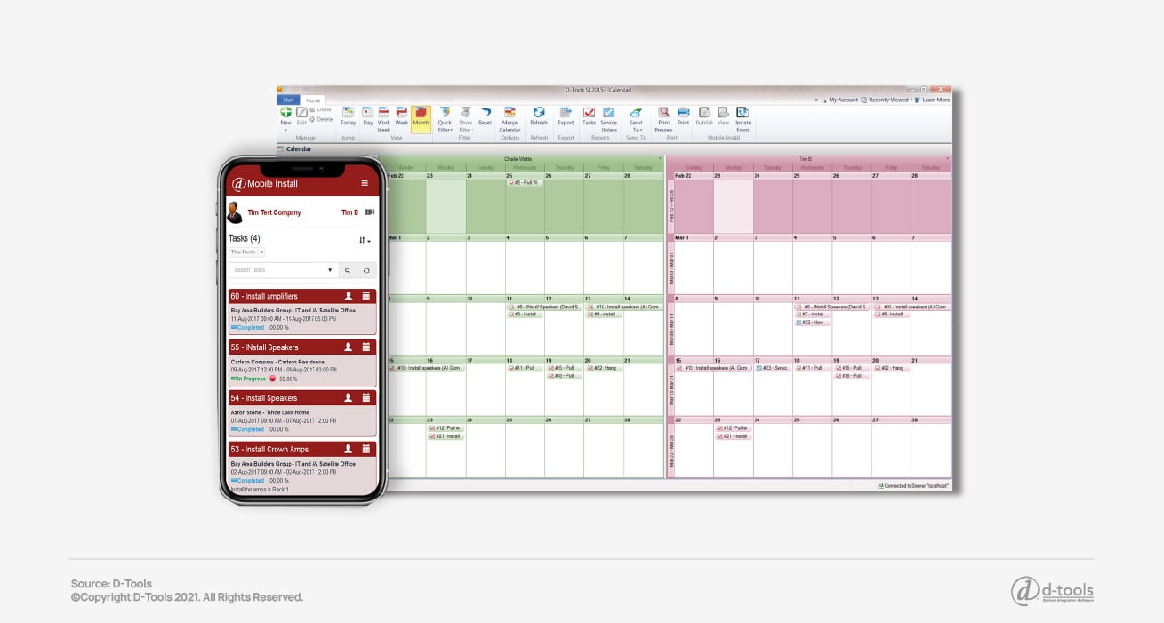 A field service portal on a mobile phone