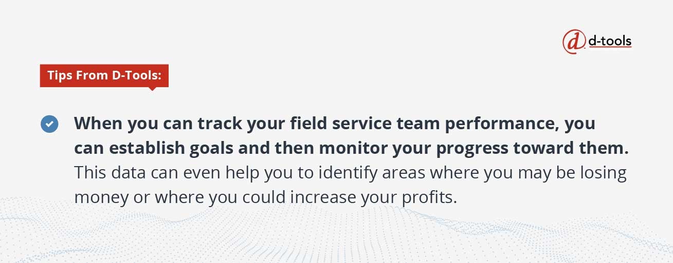 D-Tools: field service KPIs - track your field service team