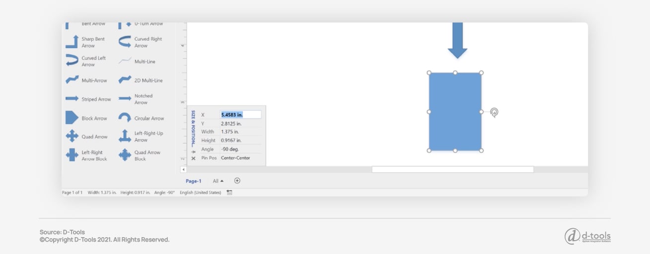 A shape being moved in Visio