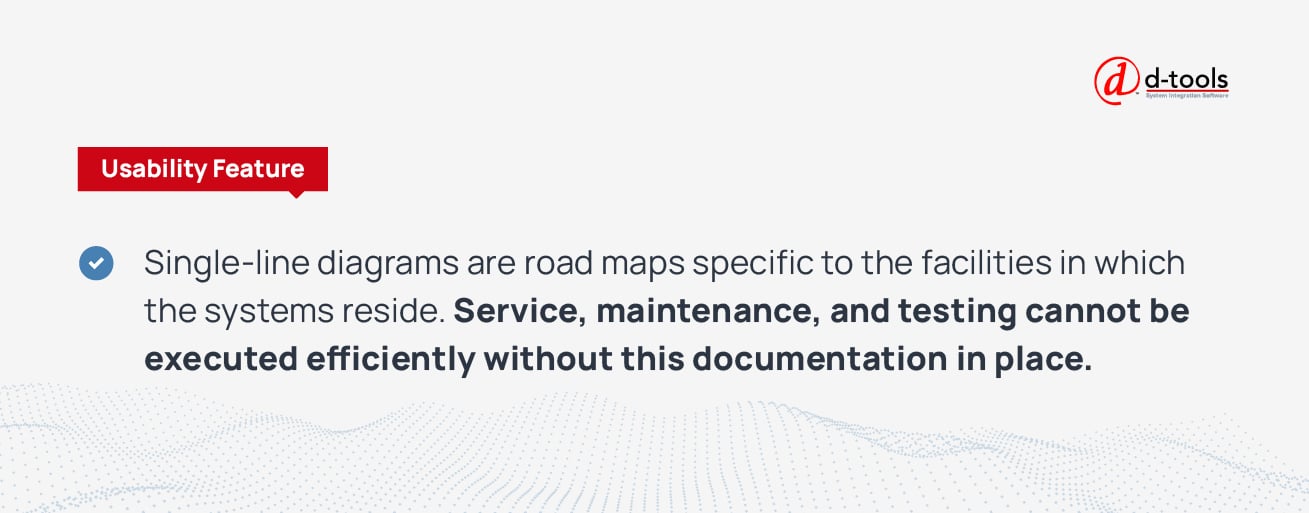 Single-line diagrams are road maps specific to the facilities in which the systems reside. Service, maintenance, and testing cannot be executed efficiently without this documentation in place. 