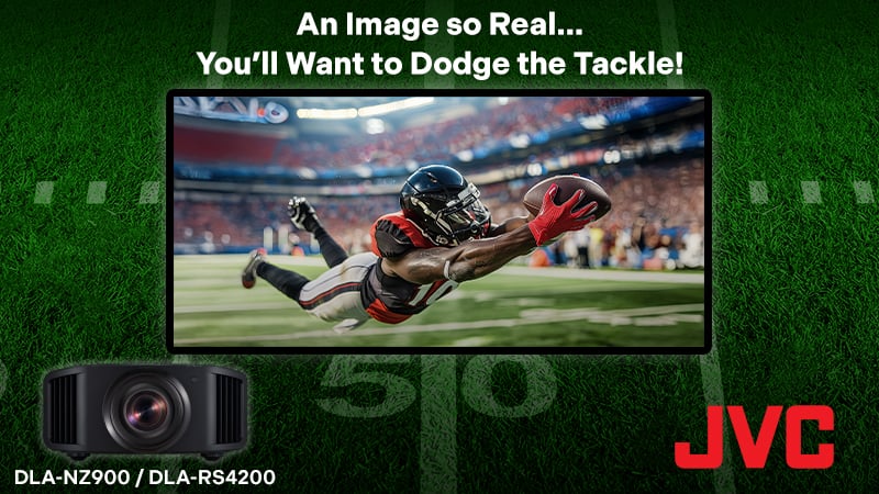 An image so real, you'll want to dodge the tackle. JVC