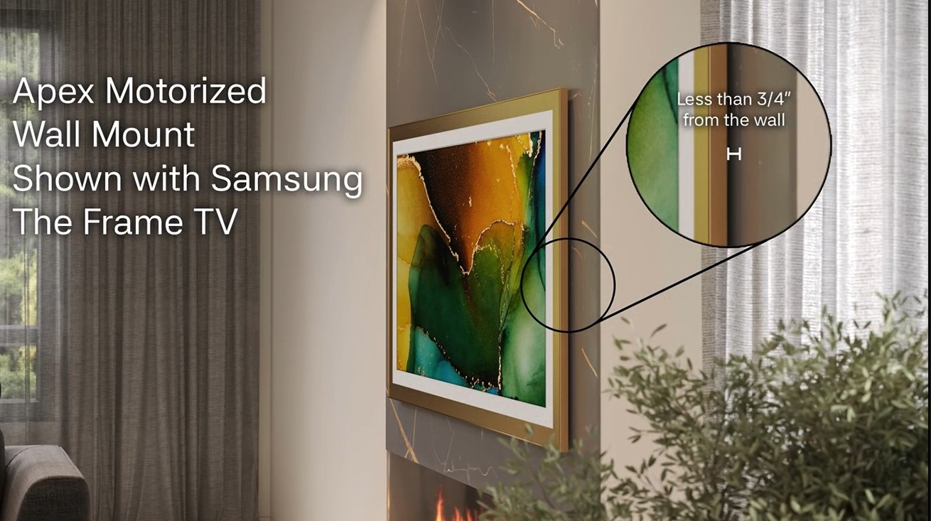 Nexus 21 Apex mount with Samsung Frame Depth from Wall