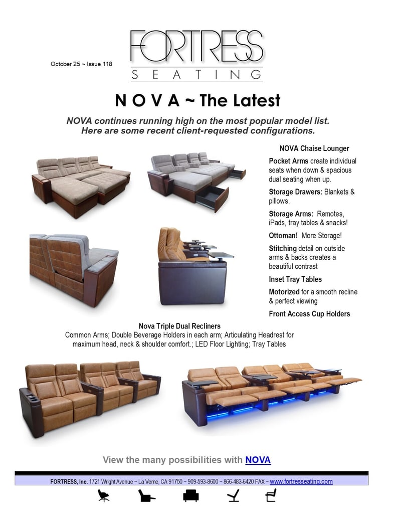 Fortress Seating, newset product the NOVA