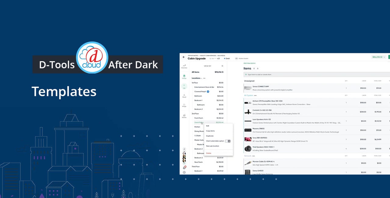 D-Tools Cloud After Dark: Templates