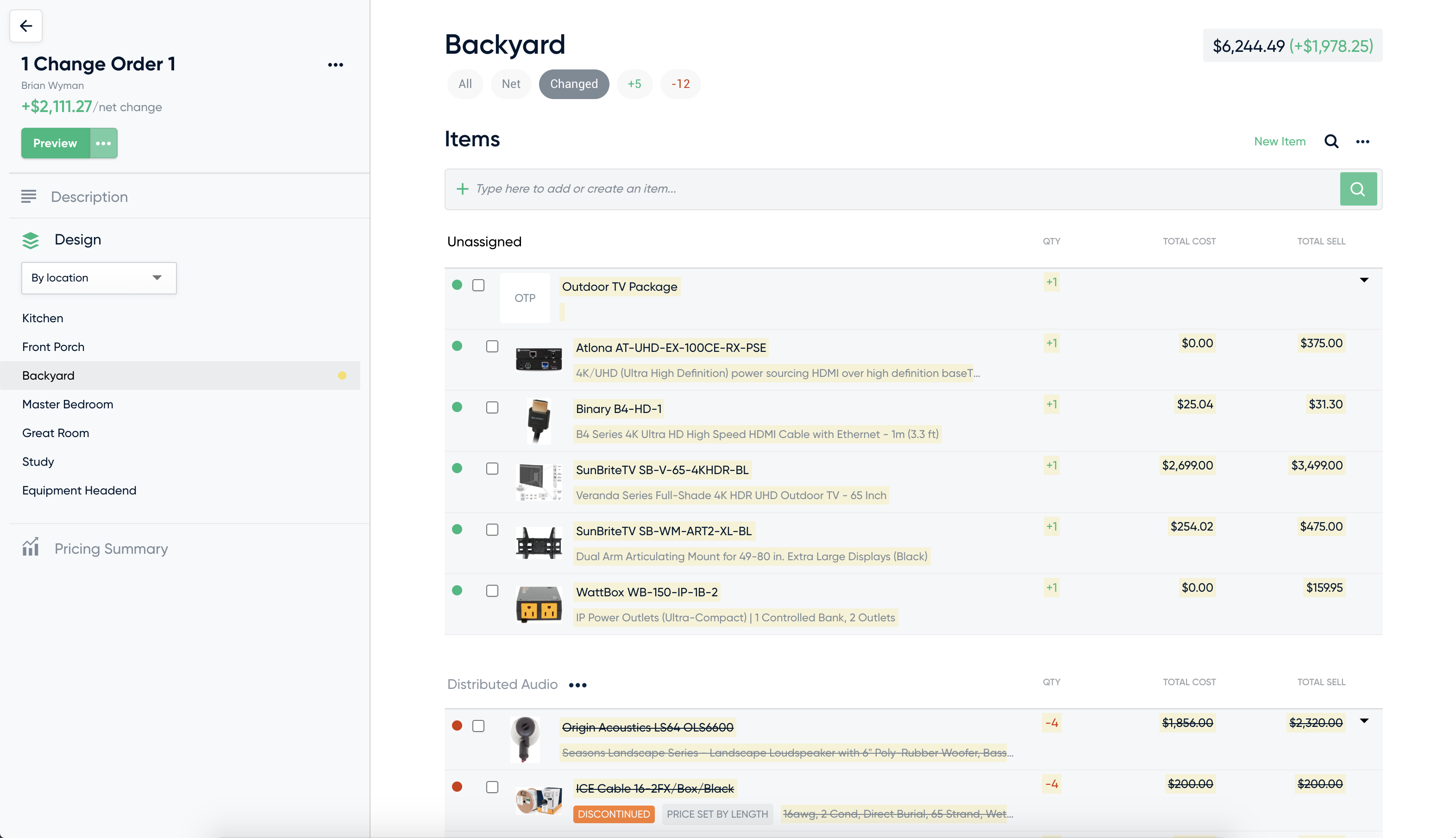 D-Tools Cloud Change Orders
