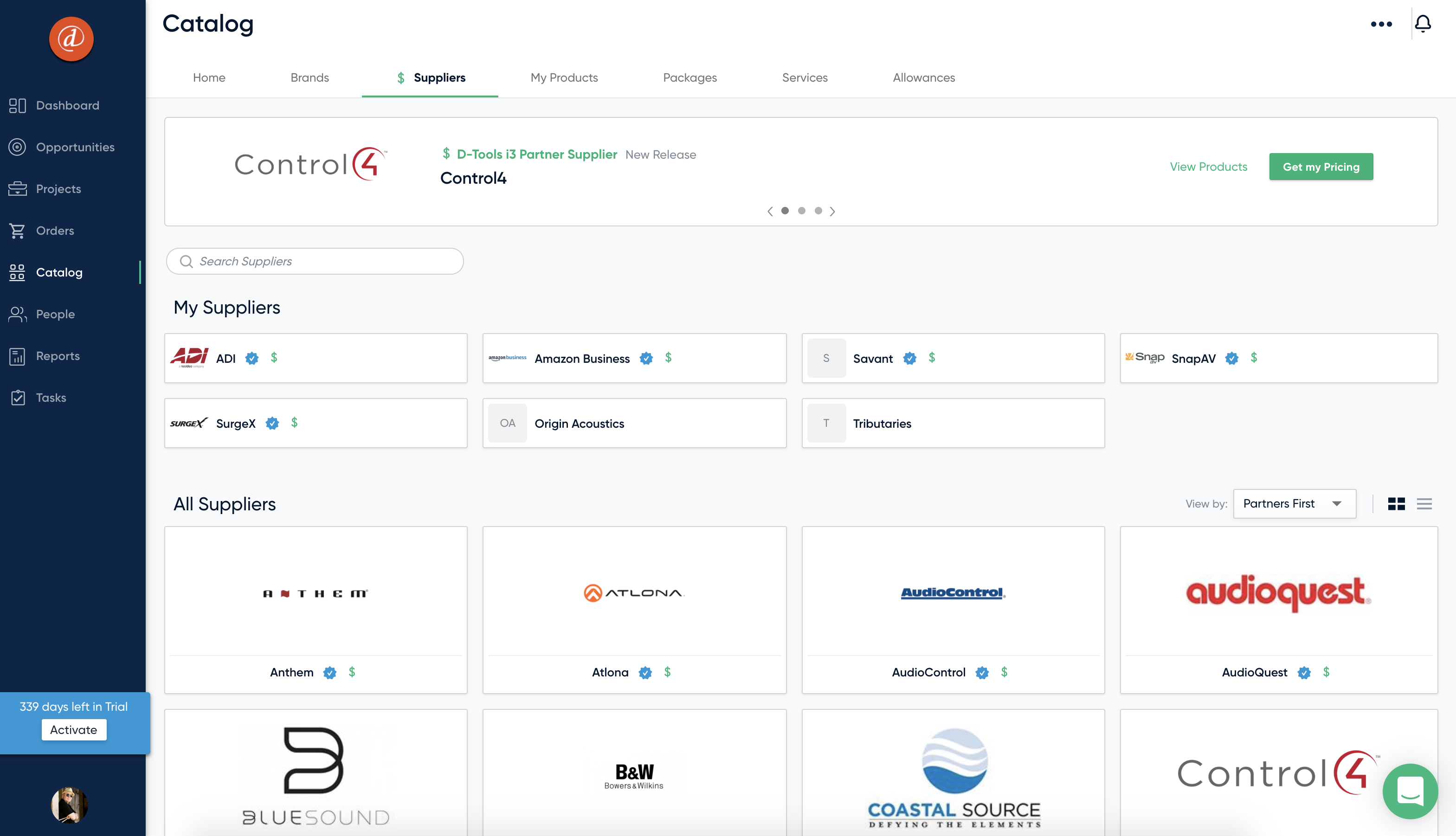 Add Suppliers to streamline ordering.