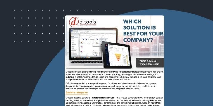 D-Tools Cloud vs SI Comparison