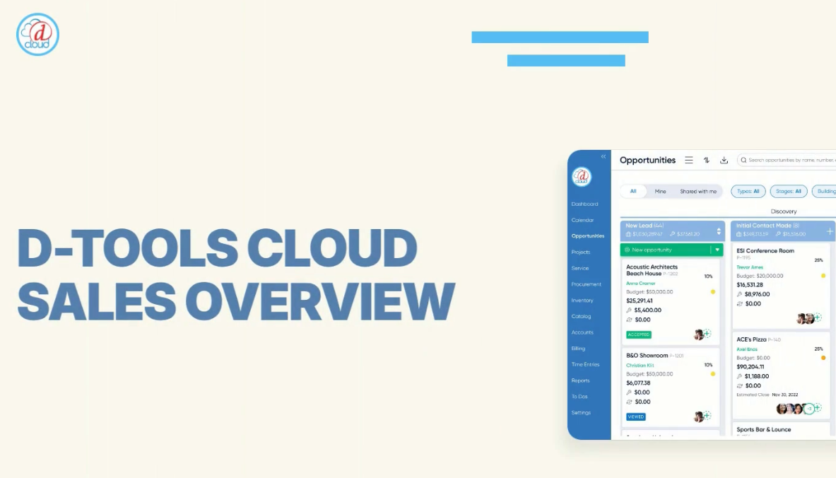 From First Contact to Signed Deal: A Look at D-Tools Cloud's Sales Capabilities