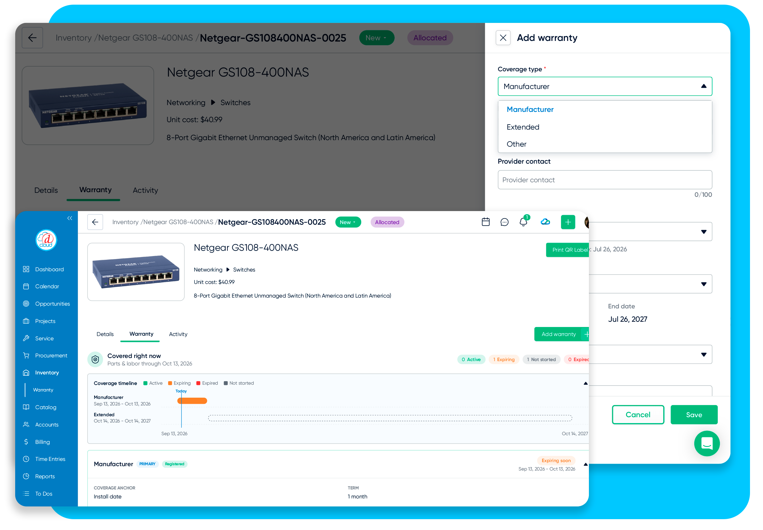 Managing Overlapping Warranty Coverage in D-Tools Cloud