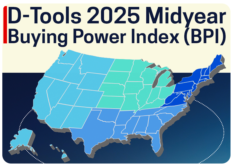 D-Tools Buying Power Index (BPI) Reveals Regional Equipment Sales Activity by Region